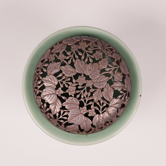 清風／秘色窯竹節香炉[k0531]