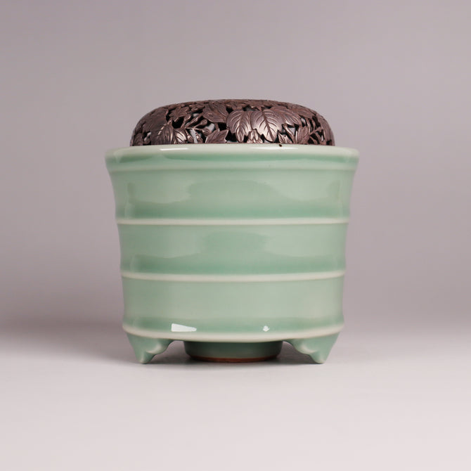 清風／秘色窯竹節香炉[k0531]