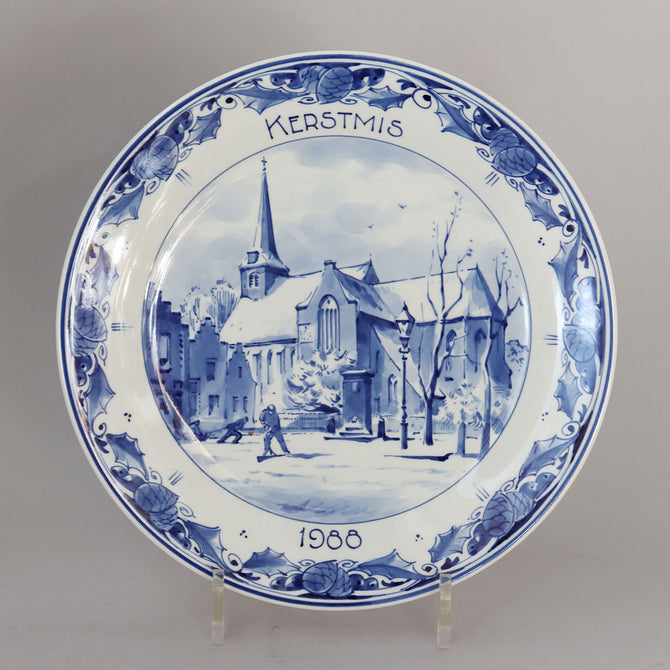 ロイヤルデルフト イヤープレート(25.4cm) 1988年【royal delft year plate 1988】 [DFB88]