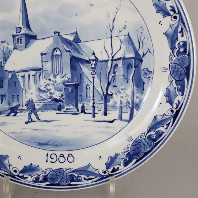 ロイヤルデルフト イヤープレート(25.4cm) 1988年【royal delft year plate 1988】 [DFB88]