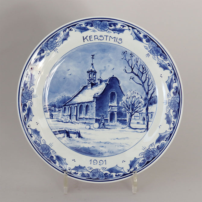 ロイヤルデルフト イヤープレート(25.4cm) 1991年【royal delft year plate 1991】 [DFB91]