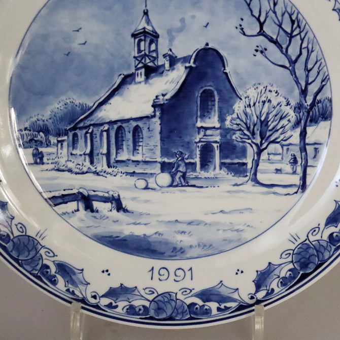 ロイヤルデルフト イヤープレート(25.4cm) 1991年【royal delft year plate 1991】 [DFB91]