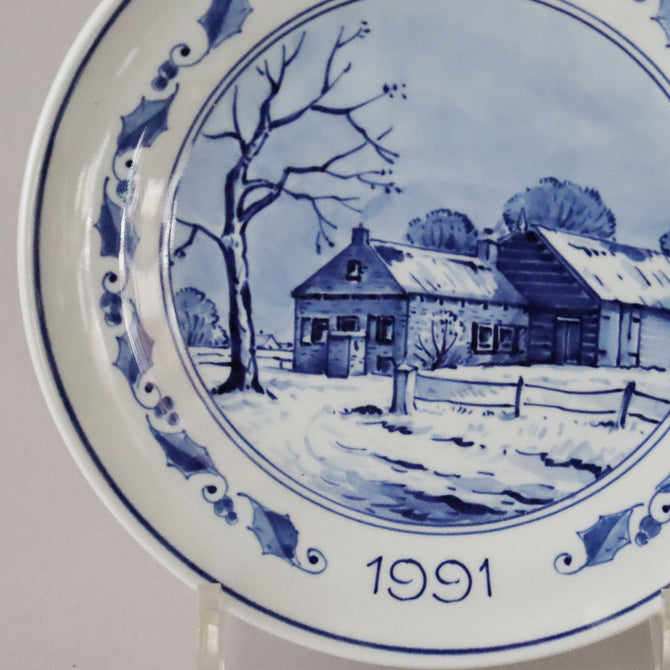 ロイヤルデルフト イヤープレート(18.3cm) 1991年【royal delft year plate 1991】 [DFS91]