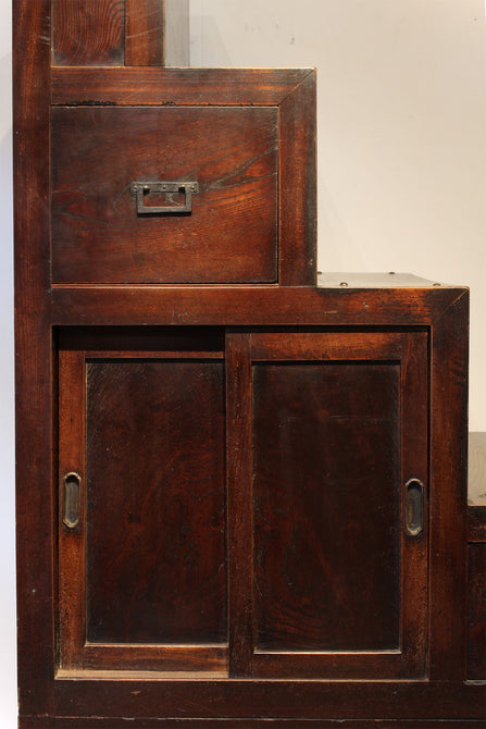 時代箪笥／欅階段箪笥【 KEYAKI STEP CHEST 】 [j0926]　Japanese Antique Furniture